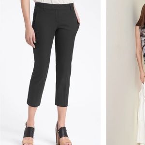 Theory Yanette Bistretch Black Cropped Work Pants